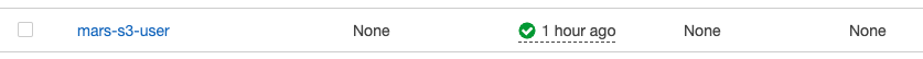 Finding the newly created IAM user in the users list - Zoomed